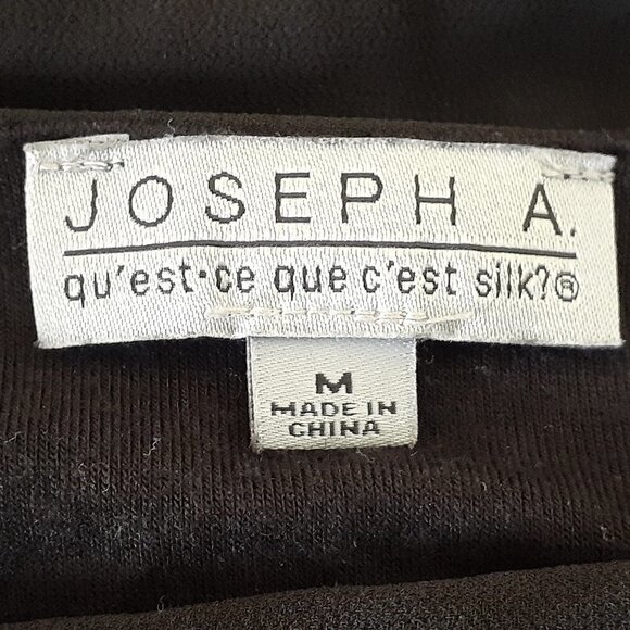 JOSEPH A. Black Blouson Chiffon / Rayon Knit Tunic; Dolman Sleeves; Size Medium - Picture 4 of 6